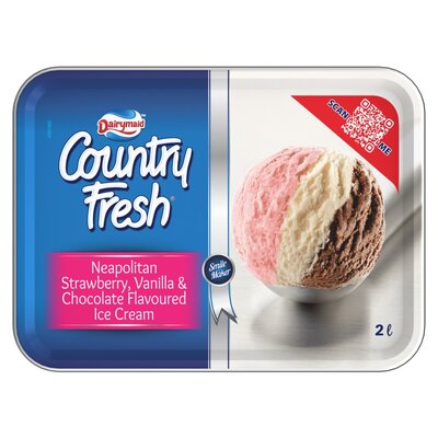 D/MAID ICE CREAM C/FRESH NEAPOLITAN 2LTR