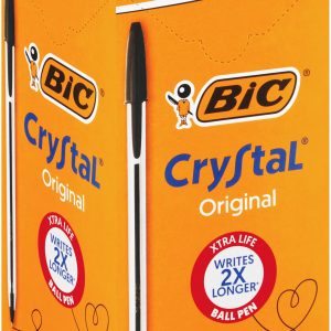 PEN BIC CRYSTAL X/LIFE BLACK 10S