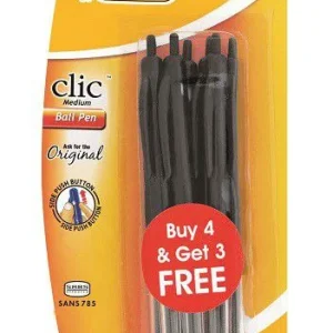 PEN BIC CLIC MED BLACK 7S
