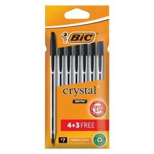 PEN BIC CRYSTAL X/LIFE BLACK 7S
