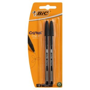 PEN BIC CRYSTAL U/FINE BLACK 2S
