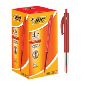 PEN BIC CLIC MED RED