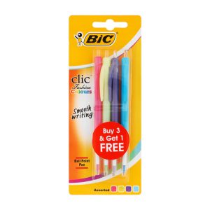 PEN BIC CLIC ASTD COLOURS 4S