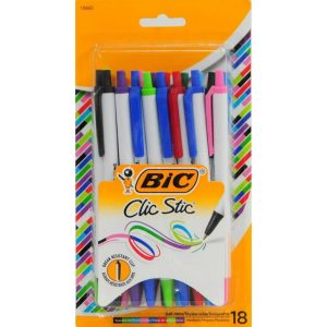 PEN BIC CLIC MED BLUE/RED 2S